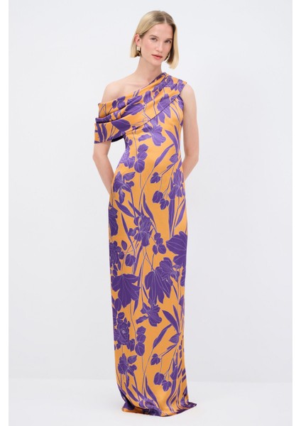 Mert Aslan Omuzu Açık Desenli Elbise