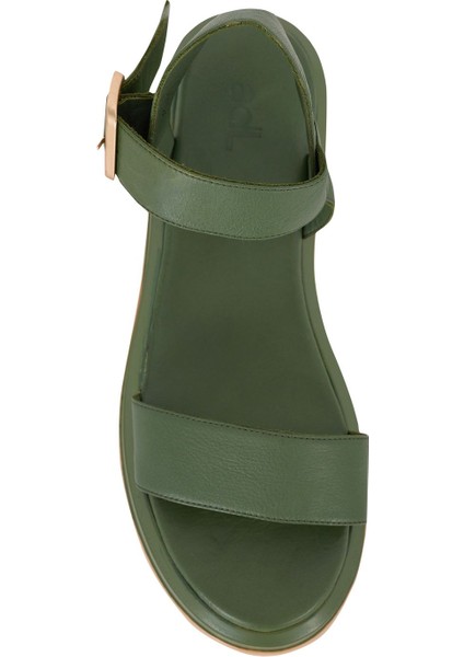 Deri Geniş Bantlı Sandalet modelleri