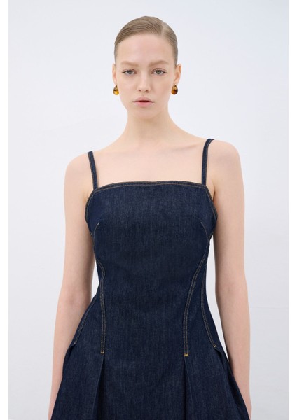 Volanlı Mini Denim Elbise indirimleri