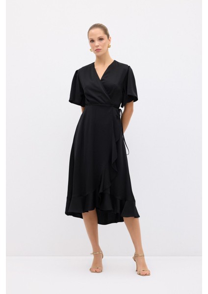 Kruvaze Volanlı Elbise modelleri