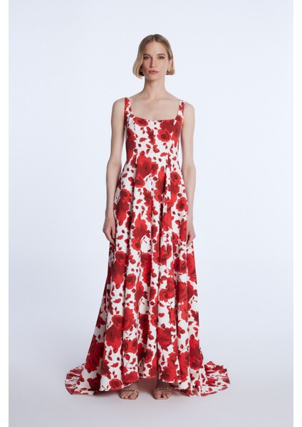 Mert Aslan Kolsuz Desenli Uzun Elbise modelleri