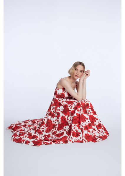 Mert Aslan Kolsuz Desenli Uzun Elbise indirimleri