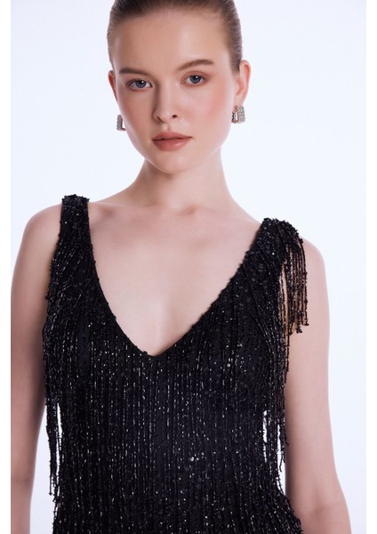 Night Zoom V Yaka Mini Elbise modelleri