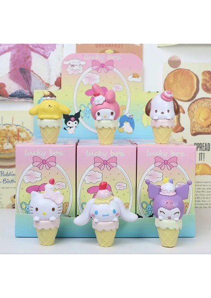 Kawaii Sanrio Cinnamoroll Action Figürü Pochacco Kuromi Pom Pom Purin Hello Kitty Anime Figür Oyuncaklar Model Bebeği Melody Hediye Sakın: Bir Set 6 Pcs (Yurt Dışından)