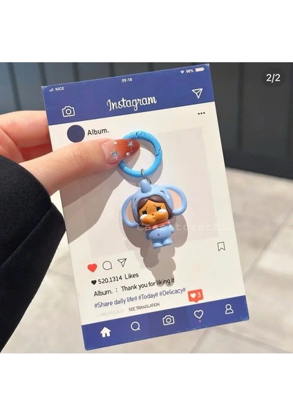 Kawaii Mini Crybaby The Elephant Serisi Anahtar Kolye Sevimli Anime Figür Bebek Sırt Çantası Dekoru Çift Cep Telefon Zinciri Hediyesi: 1 (Yurt Dışından)