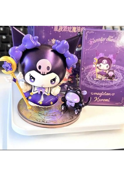 Sanrio Starry Night Party Sihirbaz Serisi Kawaii Kuromi Hello Kitty Kutu Modeli Bebek Masaüstü Süs Doğum Günü Hediyesi: A (Yurt Dışından)