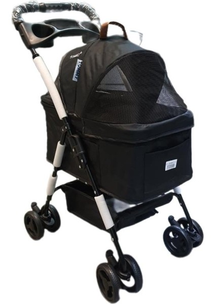 Evcil Hayvan Arabası 65x45x95cm Siyah Max 15 Kg