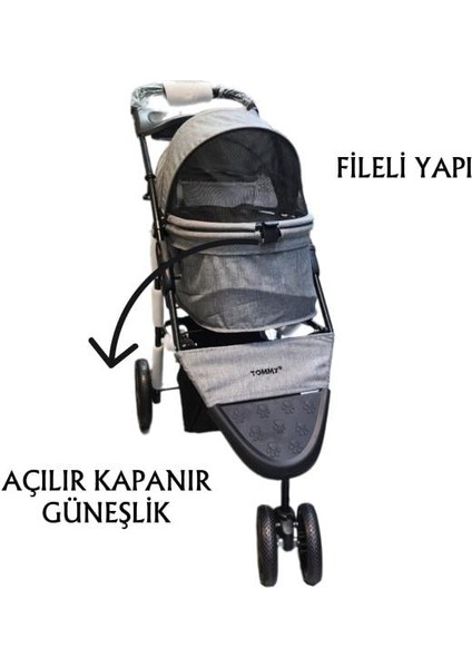 Evcil Hayvan Arabası 86x46x94,5cm Gri Max 15 Kg indirimleri