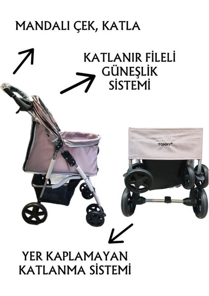 Evcil Hayvan Arabası 78x46x99,54cm Pembe Max 15 Kg modelleri