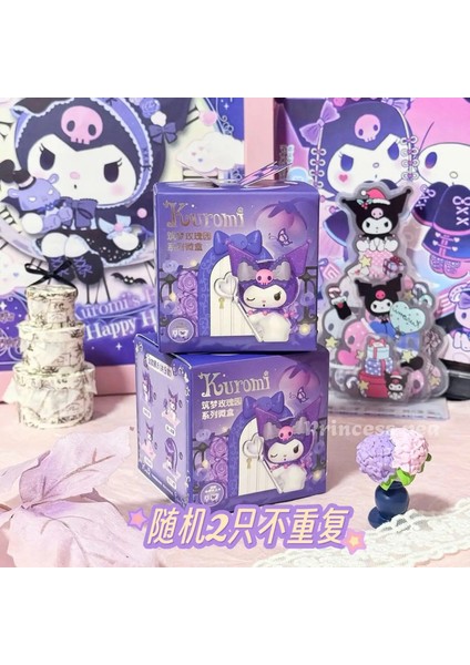 Sanrio Rüya Gül Bahçesi Kuromi Kutu El Yapımı Bebek Sevimli Masaüstü Küçük Süs Bebeği Kız Hediye Rolor: Random 1 Adet (Yurt Dışından)