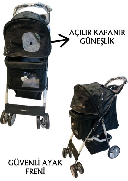 Evcil Hayvan Arabası 82x46x99cm Siyah Max 15 Kg fiyatları