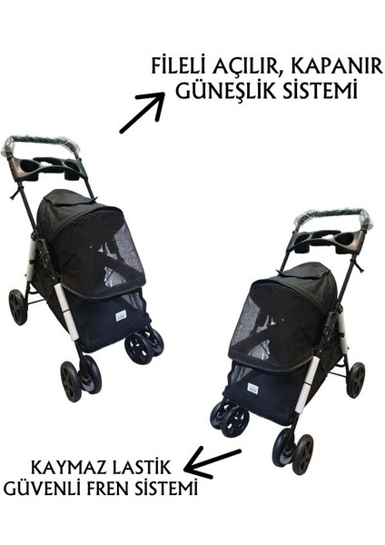Evcil Hayvan Arabası 85x46x*91,5cm Siyah Max 15 Kg fiyatları