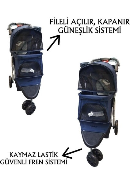 Evcil Hayvan Arabası 80x46x99cm Lacivert Max 15 Kg fiyatları