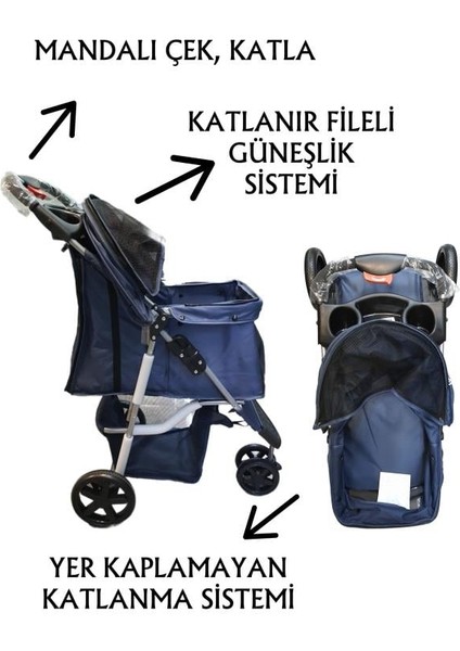 Evcil Hayvan Arabası 80x46x99cm Lacivert Max 15 Kg modelleri