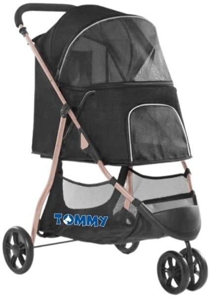 Evcil Hayvan Arabası Siyah 74.5*52.2*98cm Max 15kg