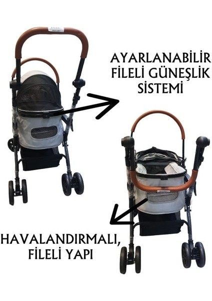 Evcil Hayvan Arabası 76,5x48x99cm Gri Max 15 Kg fırsatları