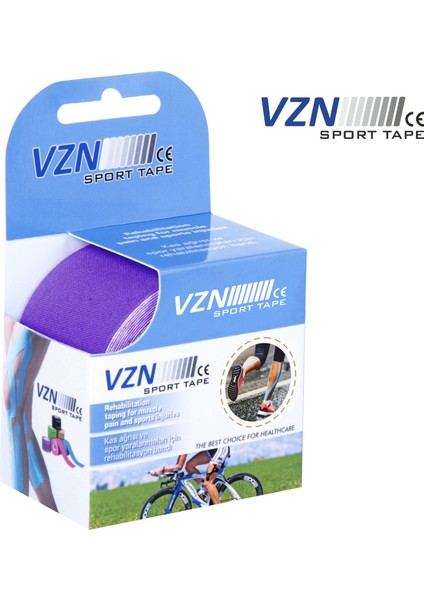 Sport Tape Mor Renk Kinezyo Sporcu Bandı Kinesyo Bandı 5 Metre X 5 Cm