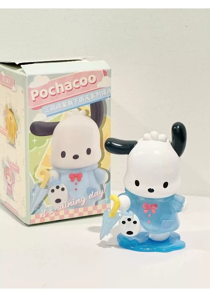 Yeni Sanrio Blind Box Yağmurlu Günü Serisi Sevimli Kuromi My Melody Pompompurin Bebek Aksiyon Figürü Periferik Model Masası Dekorasyon Hediye Kilo: Kuromi (Yurt Dışından)