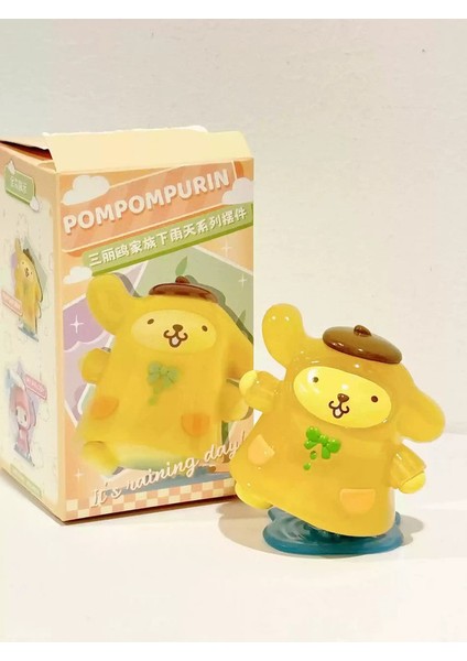 Yeni Sanrio Blind Box Yağmurlu Günü Serisi Sevimli Kuromi My Melody Pompompurin Bebek Aksiyon Figürü Çevresel Model Masası Dekorasyon Hediye Renk: Pompompurin (Yurt Dışından)