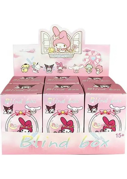 Sanrio My Melody Çay Partisi Kutu Tide Oyun Ekran Parçası Melody Kravat Sevimli Masaüstü El Yap Hediye Dekorasyon Koleksiyonu Renk: Tüm 6 Pcs (Yurt Dışından)