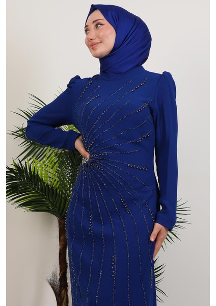 Elçin Taşlı Elbise Gece Mavi indirimleri