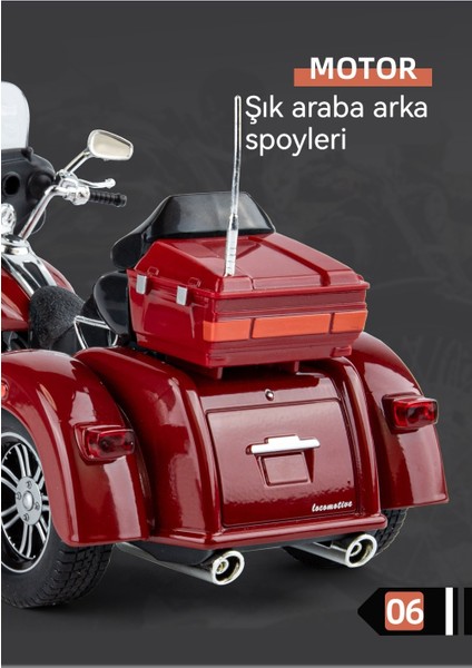 1 Ila 9 Üç Tekerlekli Alaşımlı Motosiklet Modeli (Yurt Dışından) fiyatları