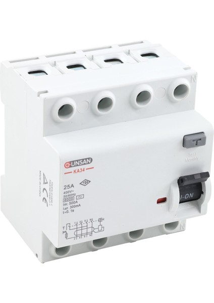 Valta Kaçak Akım Rölesi AC Tip 6kA 300mA 25A 3 Kutup + Nötr