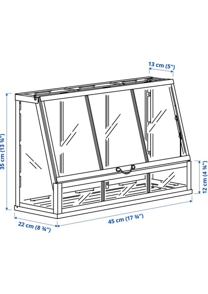 Akerbar Mini Sera Beyaz 45X22X35 cm Dekoratif Bitki Yetiştirme Serası Balkon Bahçe Ev Içi Şık Hobi Serası.com.tr