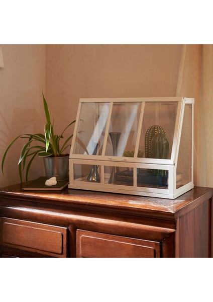 Akerbar Mini Sera Beyaz 45X22X35 cm Dekoratif Bitki Yetiştirme Serası Balkon Bahçe Ev Içi Şık Hobi Serası.com.tr fırsatları