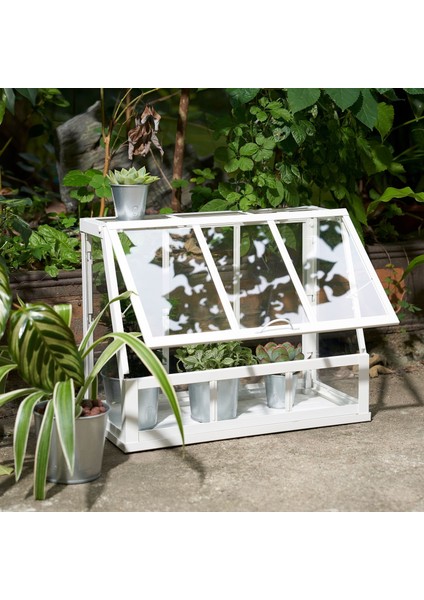 Akerbar Mini Sera Beyaz 45X22X35 cm Dekoratif Bitki Yetiştirme Serası Balkon Bahçe Ev Içi Şık Hobi Serası.com.tr indirimleri