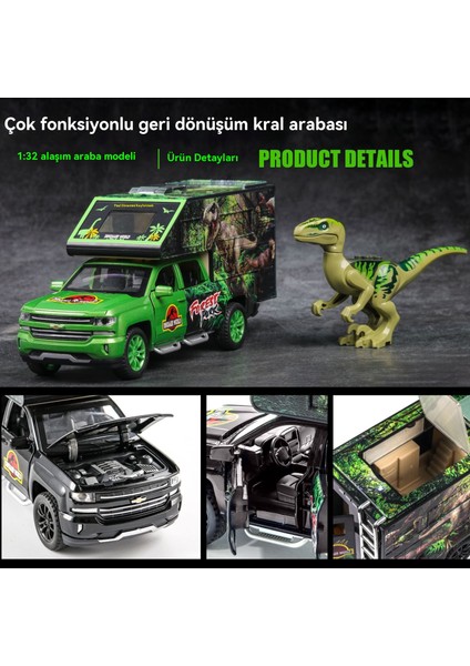 1:32 Dinozor Dünya T-Rex Raptors Alaşımlı Oyuncak Araba (Yurt Dışından) modelleri