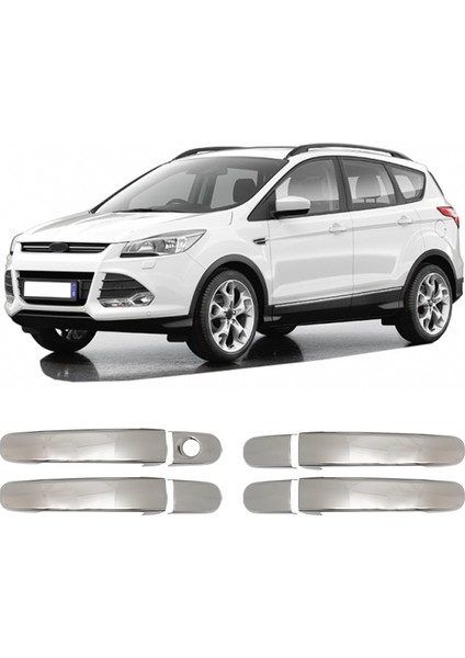 Ford Kuga Uyumlu 2012-2017 Krom Kapı Kolu 4 Kapı Paslanmaz Çelik