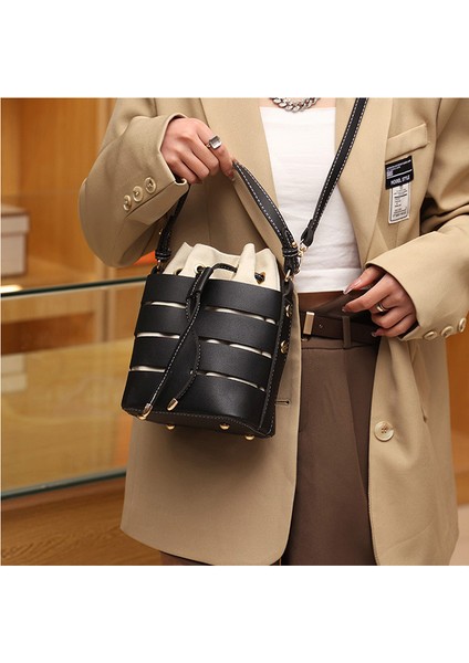 Şık Içi Boş El Tipi Pu Kova Çantası Tek Omuz Crossbody Kadın Çantası (Yurt Dışından) fırsatları