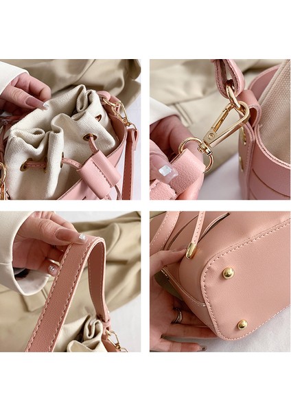 Şık Içi Boş El Tipi Pu Kova Çantası Tek Omuz Crossbody Kadın Çantası (Yurt Dışından) modelleri