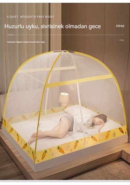 Yurt Cibinlik Ağı Kurulumsuz Ev Çocuk Desenli Çadır Çift Kapılı Fermuarlı Katlanır Yurt Çadır-1.5×2m (Yurt Dışından) indirimleri