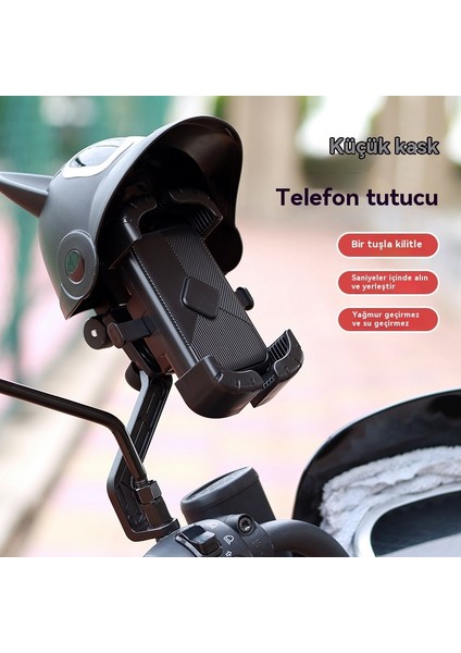 Motosiklet Cep Telefonu Tutucu Küçük Kask Sürücü Navigasyon Gölge Yağmur Geçirmez Tutucu Aaa (Yurt Dışından) indirimleri