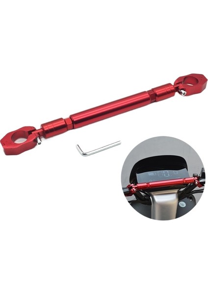 Motosiklet Modifikasyonu Kalınlaştırılmış Çapraz Çubuk Musluk Genişletme Çubuğu Takviyesi Gidon Denge Çubuğu Çekme-Kırmızı (Yurt Dışından)