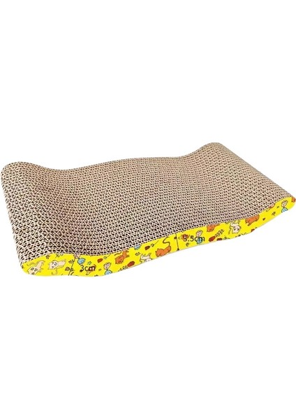 Sarı Kemer Köprü Şeklinde Oluklu Kağıt Kedi Pençesi Tahtası - 43 * 20.5 * 3.5cm (Yurt Dışından)