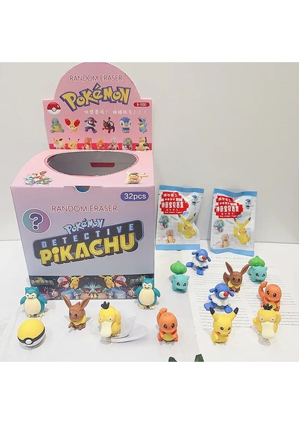 Sanrio Çizgi Film Silgisi Kauçuk 32PCS Kawaii Öğrenciler Kırtasiye Kuromi Hello Kitty 3D Silgi Temiz Araçlar Okul Çocukları Hediye Set: 32PCS Set B (Yurt Dışından)