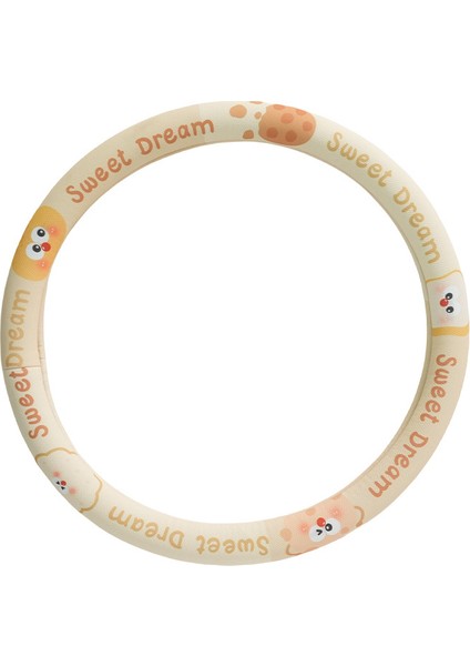 Dört Mevsim Gm Direksiyon Simidi Seti Kadın Karikatür Peynir Kraker Kaymaz Ter Emici Yaz Araba Direksiyon Seti (Yurt Dışından)