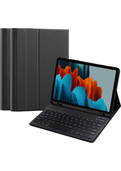 Samsung Galaxy Tab S10 Fe / S10 / S9 Fe / S9 / S8 / S7 Çıkarılabilir Manyetik Kablosuz Klavyeli Deri Standlı Tablet Kılıfı (Dokunmatik Yüzey Olmadan) (Yurt Dışından)