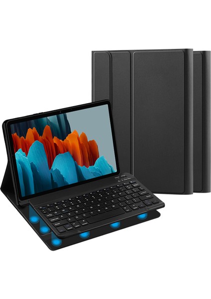 Samsung Galaxy Tab S10 Fe / S10 / S9 Fe / S9 / S8 / S7 Çıkarılabilir Manyetik Kablosuz Klavyeli Deri Standlı Tablet Kılıfı (Dokunmatik Yüzey Olmadan) (Yurt Dışından) modelleri