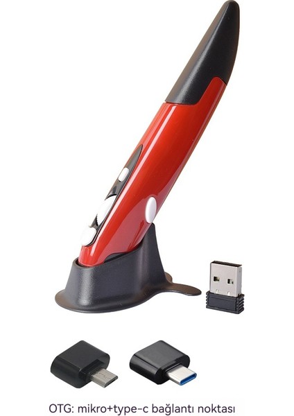 2.4g Kablosuz Fare Kalem Dikey Kalem Şekli Fare Bilgisayar Stylus (Yurt Dışından)
