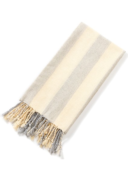 Amerikan Püsküllü Plaj Havlusu Kenarlı Çizgili Türk Banyo Havlusu Hızlı Kuruyan HAVLU-100×180CM (Yurt Dışından)