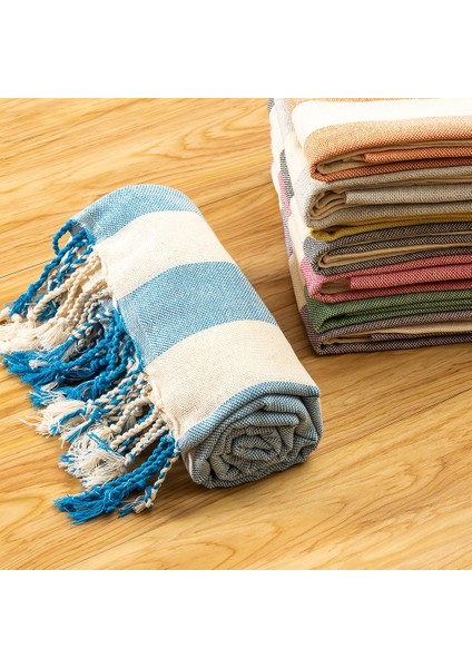 Amerikan Püsküllü Plaj Havlusu Kenarlı Çizgili Türk Banyo Havlusu Hızlı Kuruyan HAVLU-100×180CM (Yurt Dışından) modelleri