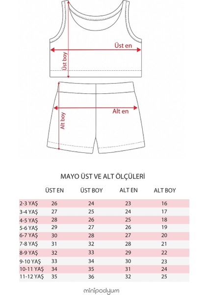 Kız Çocuk Baskılı Crop Mayo Bikini Takımı fiyatları