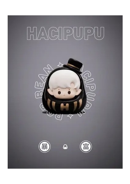 Pop Bean Dharma Serisi 4 Bebekler Sevimli Anime Figür Kawaii Masaüstü Süsler Doğum Günü Hediyeleri Sürpriz Gizem Kutusu Renk: Hacipupu (Yurt Dışından)