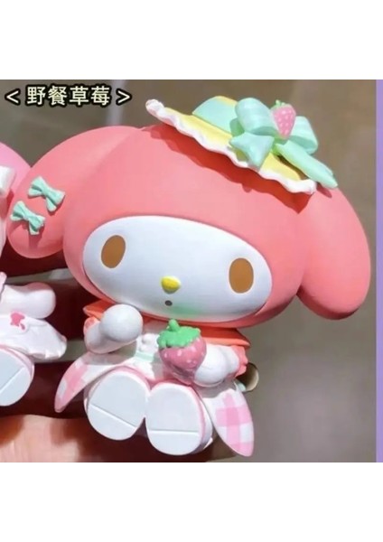 Sanrio Gizli Orman Çay Partisi Serisi My Melody Kutu Figürinleri Sevimli Çay Kek Şeklinde Dolls Kızlar Masaüstü Dekorasyon Öğeleri Renk: Piknik Çilek (Yurt Dışından)
