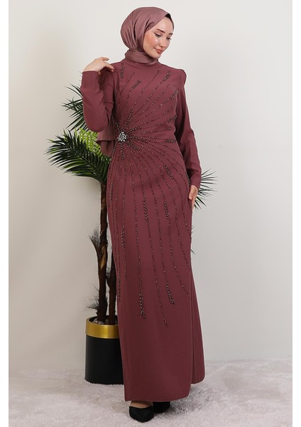 Elçin Taşlı Elbise Gül Kurusu fiyatları