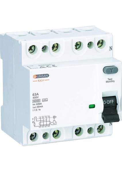 Valta Kaçak Akım Rölesi 6 Ka 300 Ma 63A 3 Kutup + Nötr